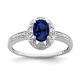 thumbnail image 4 of 925 Sterling Silver Rhodium-Plated Diamond and Created Sapphire Ring Size 9, 4 of 6