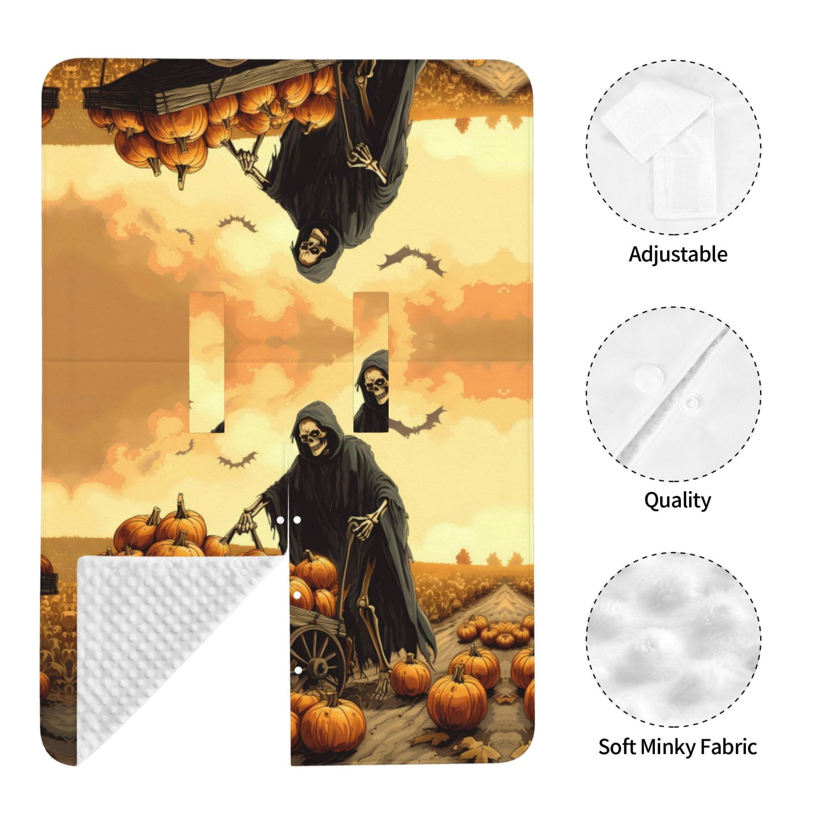 Car Seat Cover Baby - Halloween Rice Field Pumpkin Skull Breathable Infant Car Seat Cover for Baby Carseat, Lightweight Comfort Baby Essentials Must Haves Newborn Stuff for Girl Boy
