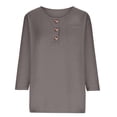 thumbnail image 3 of Aofany Women's Casual 3/4 Sleeve Length T-Shirts Tunic Tops V Neck Loose Fit Basic Tee Solid Color Blouse for Work Daily, 3 of 5