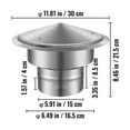 thumbnail image 2 of VEVOR Chimney Cap 6-inch 304 Stainless Steel Round Roof Rain Cap Cover Silver, 2 of 9