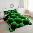 thumbnail image 1 of Honeycomb Comforter Set Twin Size 3D Stereoscopic Black Turquoise Hexagon Bedding Sets Geometric Hexagonal Beehive Quilt Simplistic Geometrical Geometry Room Decor, 1 of 6