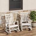 thumbnail image 1 of Gaderth Adirondack Rocking Chair,All Weather Plastic Adirondack Rocker,Outdoor Rocking Chair,Patio Chair Lawn Chair With High Back For Garden Backyard Balcony Porch,1PCS, 1 of 7