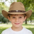 thumbnail image 2 of Gibobby Toddler Baby Cowboy Hat Infant Western Cowgirl Hat Unisex for Boys Girls Kids Classic Ranch Cowboy Hat Outdoor Dress Up Cap(3-18 Years,Beige), 2 of 7