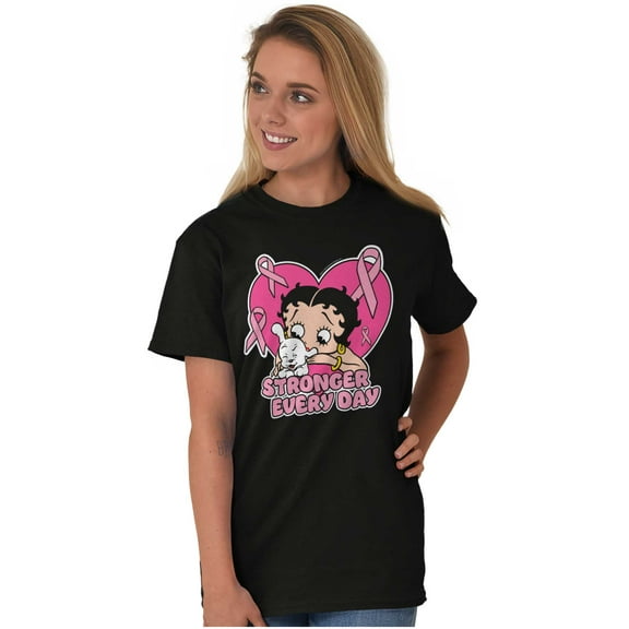 Betty Boop Cancer Stronger Every Day Women Plus Size Graphic Tee Tees Brisco Brands 2X
