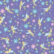 Disney Tinkerbell Flowers Fabric, per Yard