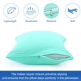 thumbnail image 5 of PiccoCasa 2Pcs Cotton Pillowcases Zippered Standard Pillow Covers, 20"x26", Cyan, 5 of 7