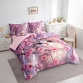 thumbnail image 3 of Homewish Cherry Blossom 7-Piece Twin Bedding Sets,Cute Pet Cat Bedding Comforter Set,Pink Sakura Sheet Sets For Girl,Luxury Bedroom Decor Reversible, 3 of 8