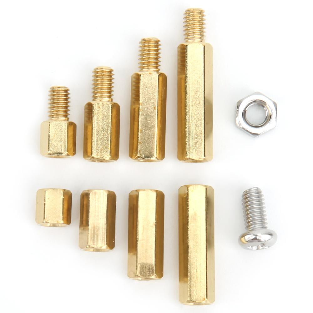 Cergrey 120PCS Brass Hex Standoff 304 Stainless Steel Screw Nuts Set