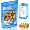 thumbnail image 1 of Draydel de madera de Hanukkah, paquete de 30 unidades con transliteración en inglés, 1 of 5