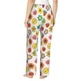 thumbnail image 3 of Naloa Cartoon Flowers Print Women’s Ultra-Soft Comfy Pajama Lounge Pants with Pockets & Drawstring, 3 of 8