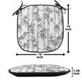 thumbnail image 5 of Bamboo Print Chair Seating Cushion Set of 12, Monochromatic Hand Drawn Exotic Inspired Tree Branches Pattern, Seat Pads for Office with Anti-slip Backing, 16"x16", Charcoal Grey White, by Ambesonne, 5 of 7