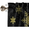thumbnail image 5 of Christmas Snowflake Kitchen Curtain 2 Panels Tiers Curtains 24 Inch Length, Gold Black Xmas Winter Holiday Curtains Rod Pocket Curtains Window Drapes Treatment Window Cafe Curtains 55''''x24'''', 5 of 5