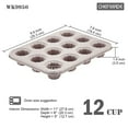 thumbnail image 3 of CHEFMADE Mini Canele Mold Cake Pan, 12-Cavity Non-Stick Mini Canele Muffin Bakeware Cupcake Pan for Oven Baking (Champagne Gold), 3 of 7