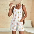 thumbnail image 6 of Hyknon Jumpsuits for Women Summer Fashion Floral Printed Loose Fit Comfortable Rompers Shorts Casual Suspender Sleeveless Jumpsuits with Pockets, 6 of 6