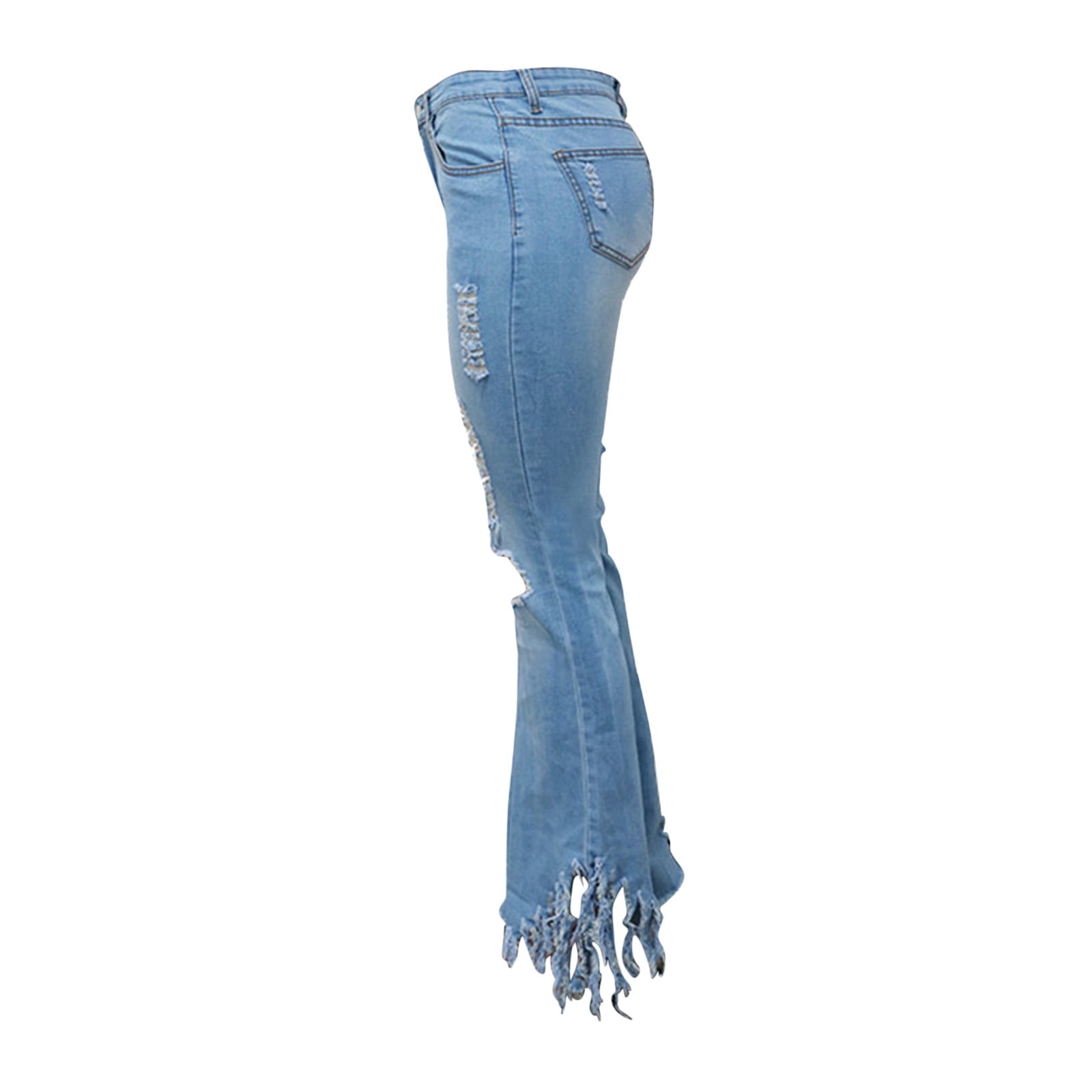 │Odd Studio│ Slit bootcut denim pants LIGHT BLUE OO3FFDP10 Tdoqot Womens Bootcut Jeans- Ripped Denim Pants Light Blue