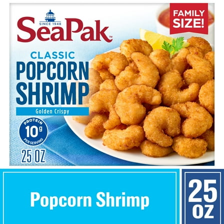 SeaPak Oven Crispy Popcorn Shrimp, Easy to Bake Delicious Seafood, 25 oz (Frozen)