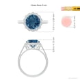 thumbnail image 6 of ANGARA Natural 3.3 ct London Blue Topaz Scalloped Halo Ring in 14K White Gold for Women (Size-9mm) | November Birthstone Jewelry for Women | London Blue Topaz Ring (Ring Size - 5), 6 of 11