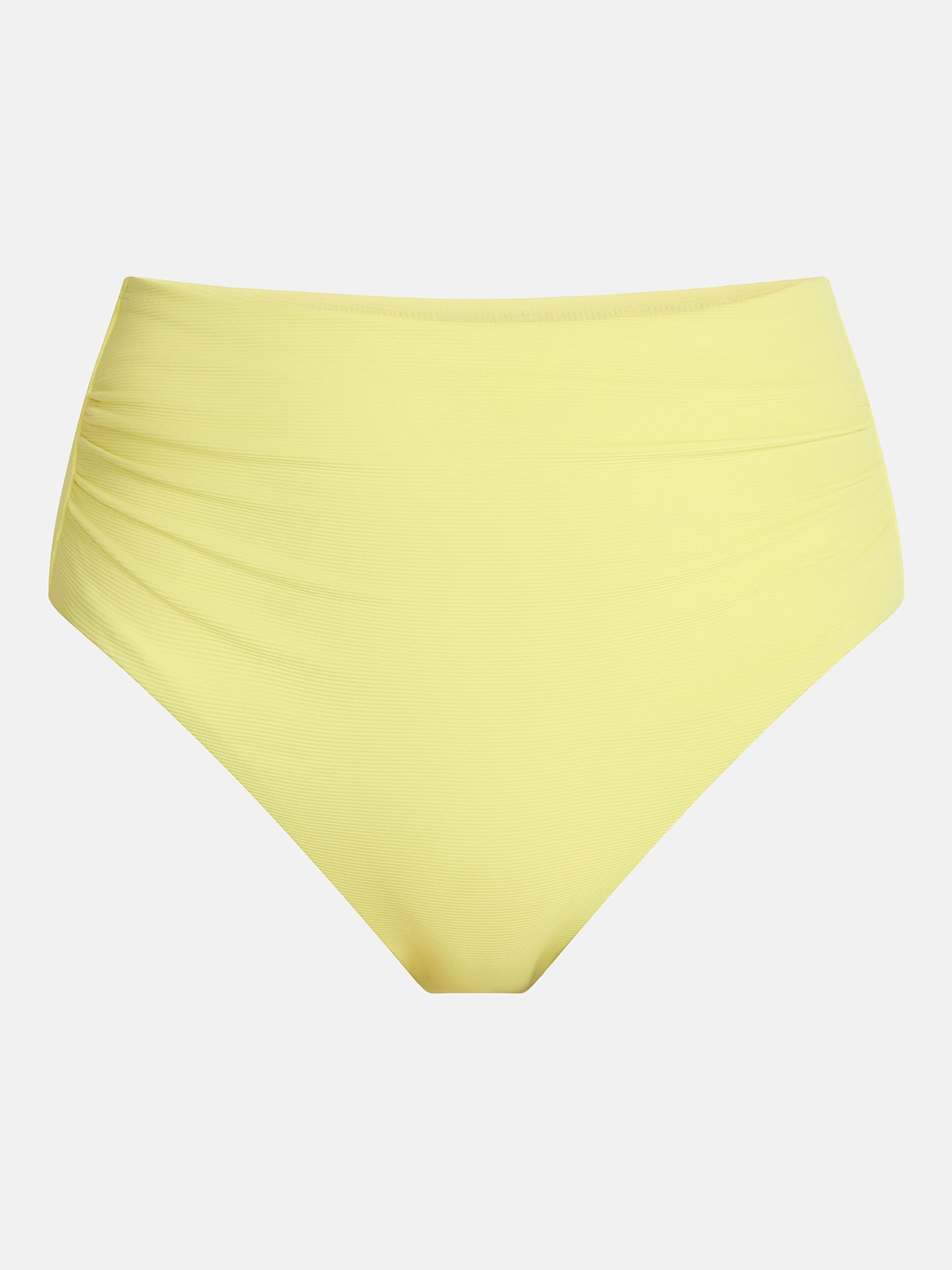 Time and Tru Women's and Women's Plus Ribbed High Waisted Bikini Bottoms, Sizes XS-3X