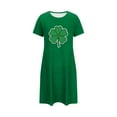 thumbnail image 5 of QUNYINEY Cotton Womens Nightgown Soft Short Sleeve St Patricks Day House Dress Comfy Knee Length Crew Neck Gowns for Women Sleepwear, 5 of 5