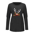 thumbnail image 3 of Pntutb Mujer Navidad Ciervo Cuello en V Tie-Dye Bolsillos Manga larga Gradiente tops Blusa Pntutb Pntutb-2282, 3 of 9