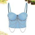 thumbnail image 2 of Kaemgyyd Crop Tops for Women Glitter Spaghetti Strap Camisoles Corset Breathable Body Shaper Going out Clothes Club Party Bra, 2 of 7
