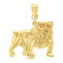 Ioka-14K Yellow Gold Bulldog Charm Pendant For Necklace or Chain