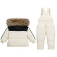 thumbnail image 5 of Atogsazn Baby Boys Girls Winter Snowsuit Toddler Zip Up Long Sleeve Hooded Jackets and Snow Pants Clothes 04-White 0-1 Years, 5 of 5