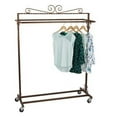 thumbnail image 3 of SSWBasics Boutique Cobblestone Double-Rail Rolling Clothing Rack, 3 of 3