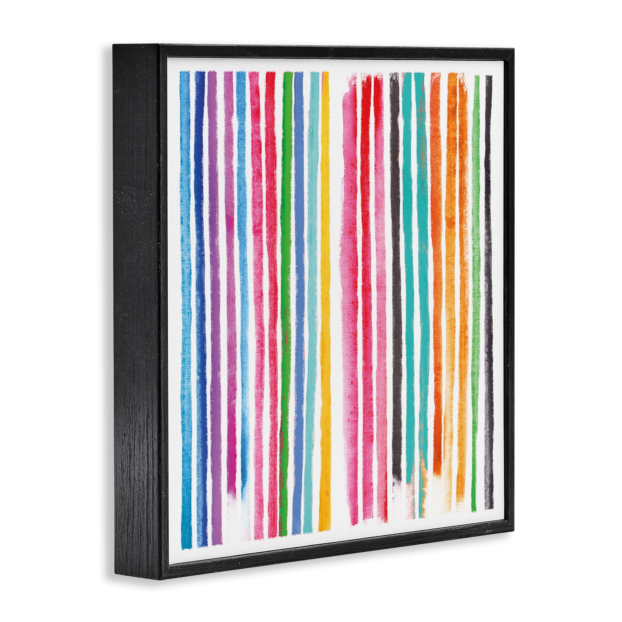 Stupell Industries Colorful Vertical Stripes Black Framed Giclee Art, design by Amber Sterling