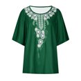 thumbnail image 4 of Palato Womens Plus Size Tops,Fashion Women's Summer Round-Neck 1/2 Sleeve Print Casual T-shirt Blouse, 4 of 5