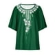 thumbnail image 4 of Moda mujer verano cuello redondo 1/2 manga estampado casual camiseta blusa Fridja  ghk1656, 4 of 7