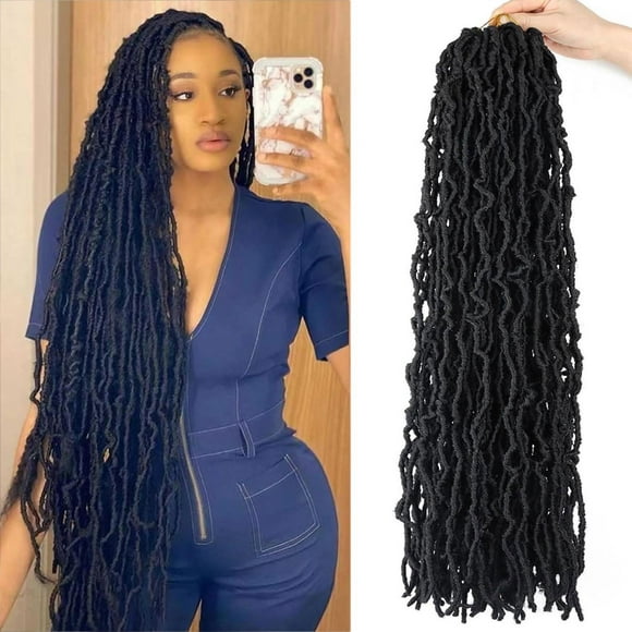 LMZIM 7 Packs Soft Locs Crochet Hair 30 Inch Faux Locs Pre Looped Crochet Braids Goddess Locs Hair For Black Women