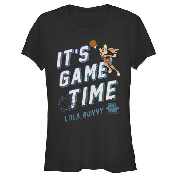 Junior's Space Jam: A New Legacy Lola Bunny It's Game Time  Graphic Tee Black Small