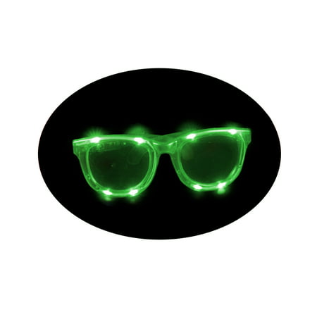 Green Jumbo Flashing LED Light Up Party Rave Costume Accessory Sun Glasses