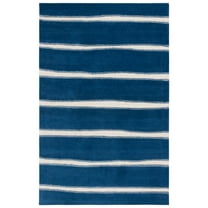 SAFAVIEH Martha Stewart Chalk Stripe Area Rug, Wrought Iron/Navy, 10' x 14'