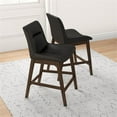 thumbnail image 3 of Ashcroft Helena Leather Upholstered Counter Stool in Black (Set of 2), 3 of 5