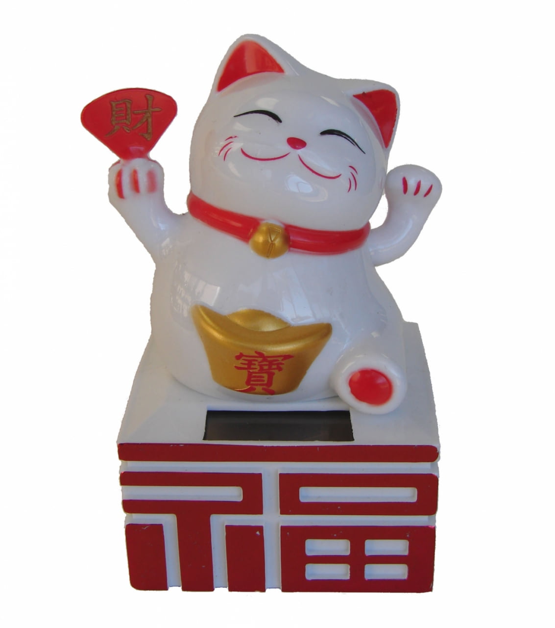 Maneki Neko Chi's Sweet Home Pray Lucky Cat Solar Power Toy for Prosperity Decor