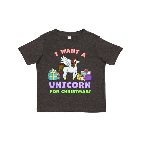 Inktastic I Want a Unicorn for Christmas with Presents Boys or Girls Toddler T-Shirt