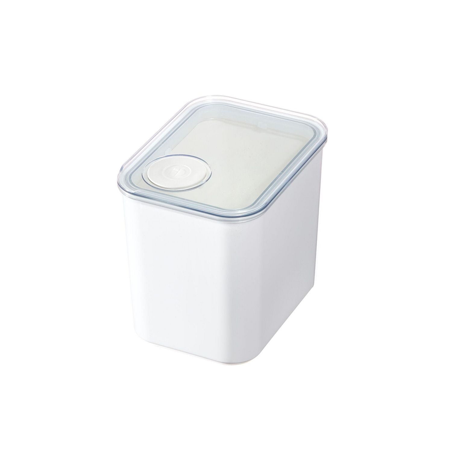 iDesign Recycled Plastic Medium Dry Goods Kitchen Canister with Airtight Lid – 1900mL, White