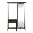 thumbnail image 3 of Furniture of America Stile Metal Coat Stand with Mirror, Matte Black, 3 of 9