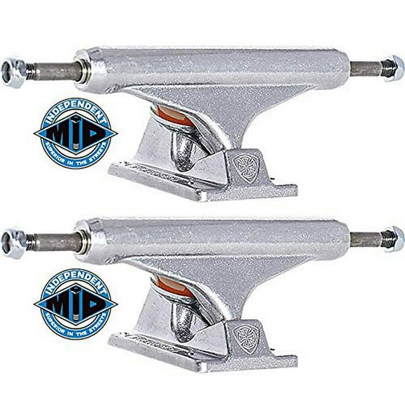 Independent Company Stage 11 Mid Skateboard Trucks Silver - Hanger 5.39" Axle 8" (Set of 2)