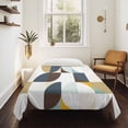 thumbnail image 4 of Brown Teal Beige Geometric Tapestry for Bedroom Wall Hanging Tapestry,Middle Century Modern Abstract Art Ceiling Backdrop Tapestries Poster Blanket Wall Decor for Teens Room Living Room 55" x 73", 4 of 8
