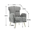 thumbnail image 5 of Luccalily Accent Velvet Wingback Sofa Chair,Upholstered Leisure Accent Living Room Chair,High Wingback Comfy Armchair with Golden Metal Legs,Mid-Century Modern Velvet Chair for Living Room, Bedroom, 5 of 10