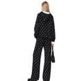 thumbnail image 3 of Stralyhd Long Sleeve Hoodies Set for Women Oversized Hooded Polka Dots Tracksuits Fall Comfy Sweatsuit Outfits Athletic 2 Pieces Set Black 2XL, 3 of 3