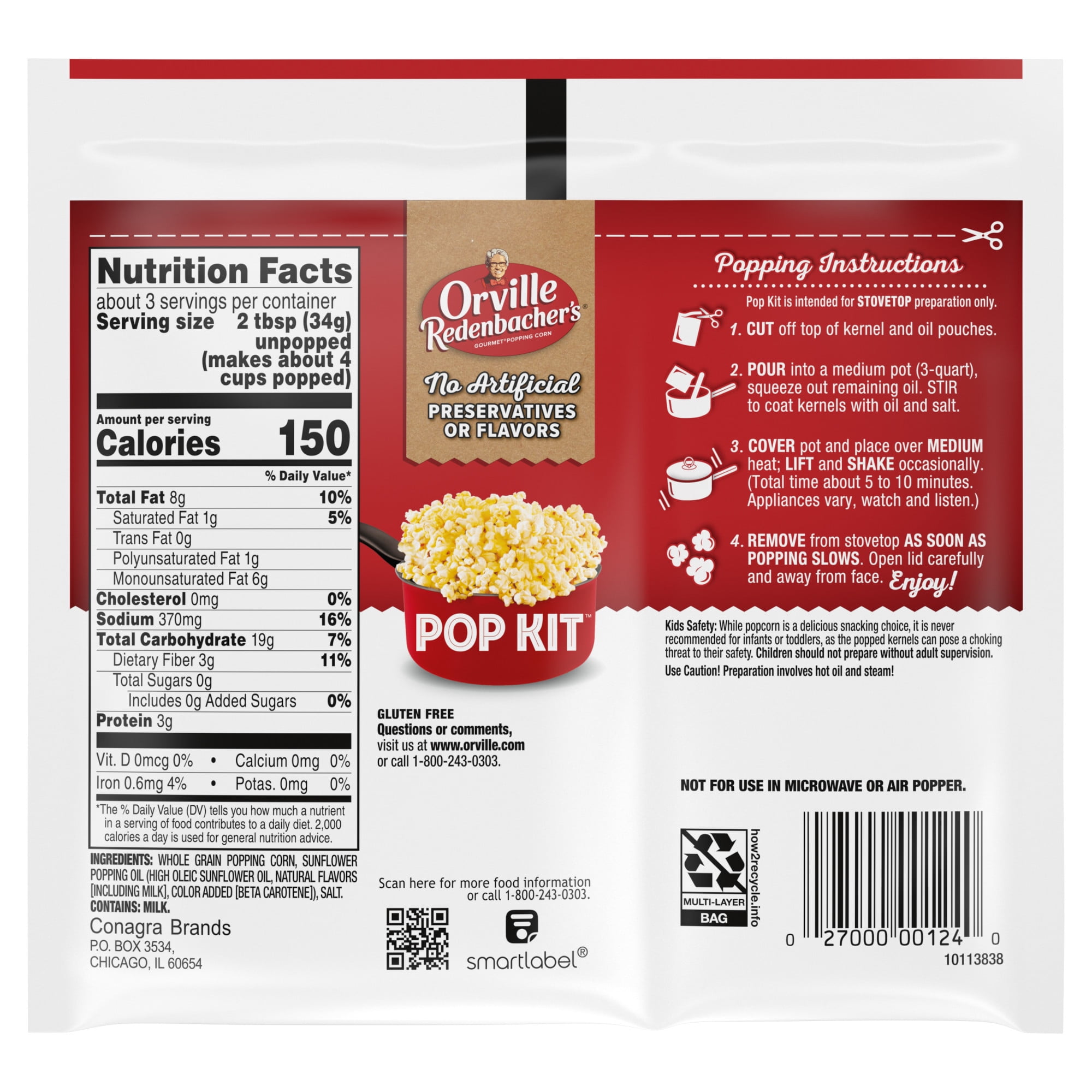 Orville Redenbacher's Popcorn Kit, Movie Theater Butter, 3.66 oz