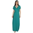 thumbnail image 4 of Inkmeso Wrap Style Jersey Maxi Dress Gathered Waist Summer Casual Classic Long Dress, 4 of 8
