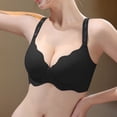 thumbnail image 4 of Amidoa Bras for Older Women Push-up Seamless Black Back-Smoothing Solid Bra Brasiers Women XL, 4 of 5