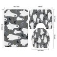thumbnail image 3 of Gray Halloween Ghosts Bats and Boo Bathroom Rugs Sets 3 Piece,Toilet Cover Set,Absorbent Non Slip Bathroom Mats Sets with U-Shaped Contour Rug Toilet Rug Set, 3 of 5