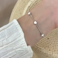 thumbnail image 4 of Women Bracelet Adjustable Sweet Elegant Bright Luster All Match Decoration Gifts Love Heart Chain Bracelet Party Charm Jewelry for Girlfriends-Silver, 4 of 8