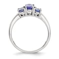 thumbnail image 2 of Sterling Silver Rhodium 3-Stone Tanzanite Ring (Size 6) Made In India qr6369tz-6, 2 of 2